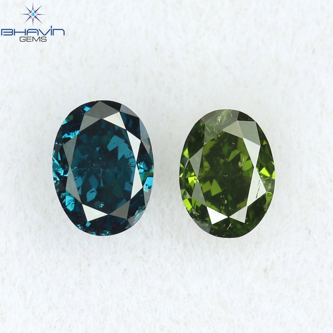 0.24 CT/2 Pcs Natural Oval Diamond Enhanced Mix Color Clarity SI1 (3.60 MM)