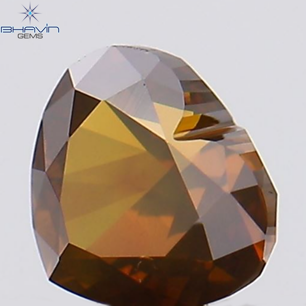 0.22 CT Natural Heart Diamond Enhanced Orange Color Clarity VS2 (3.72 MM)
