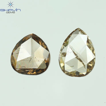 0.52 CT Pear Shape Natural Diamond Brown Color SI-I1 Clarity (5.20 MM)