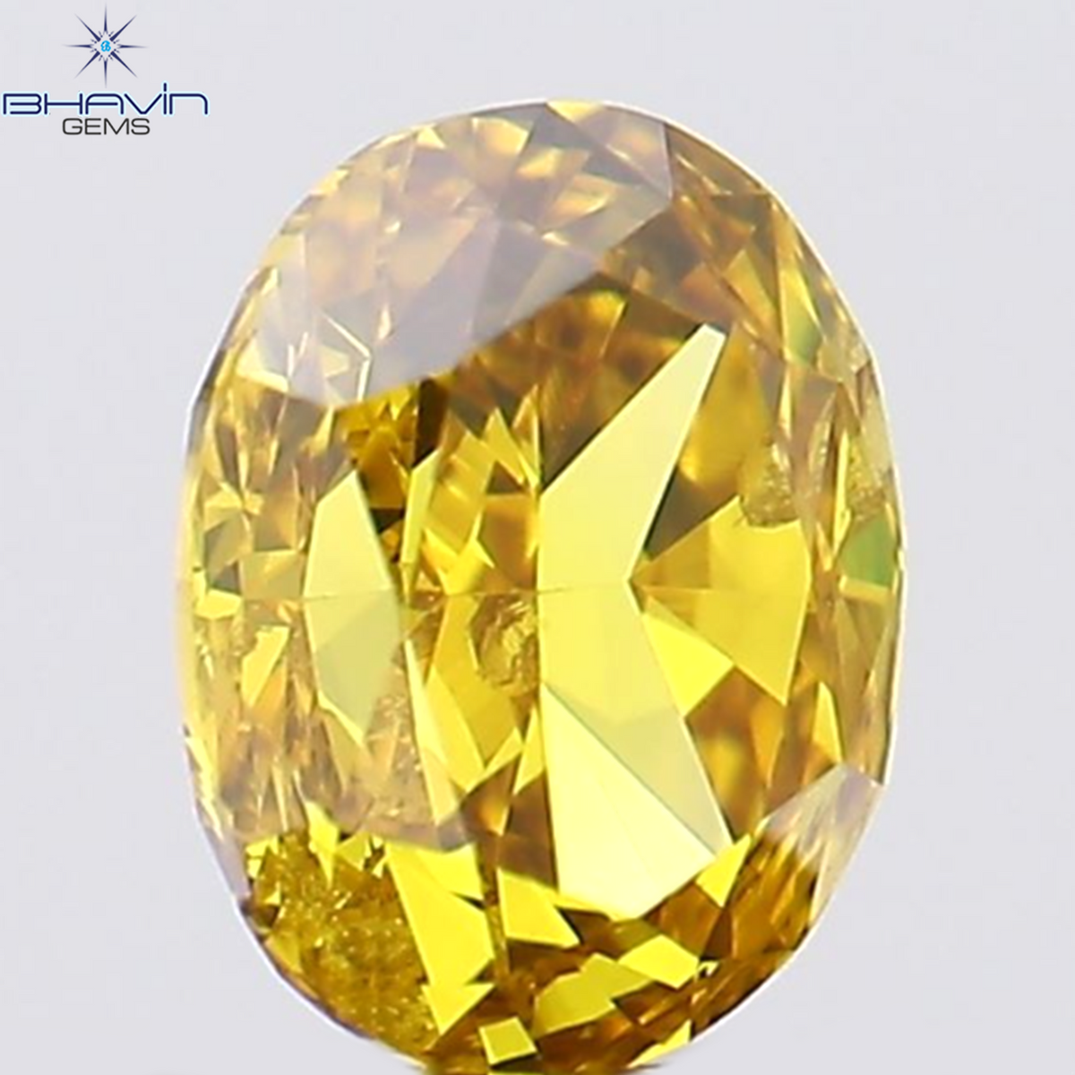 0.19 CT Natural Oval Diamond Enhanced Orange Color Clarity VS2 (3.85 MM)