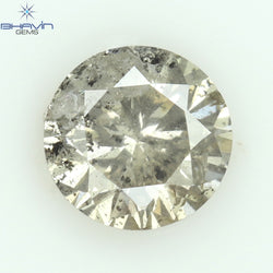 0.22 CT Round Shape Natural Loose Diamond Brown Color I3 Clarity (3.90 MM)
