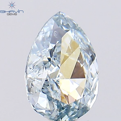 0.38 CT Pear Shape Natural Diamond Greenish Blue Color VS1 Clarity (5.51 MM)