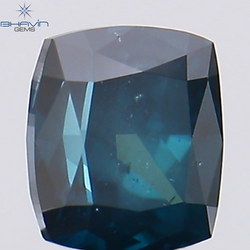0.32 CT クッション シェイプ ナチュラル ダイヤモンド ブルー カラー SI1 クラリティ (3.90 MM)