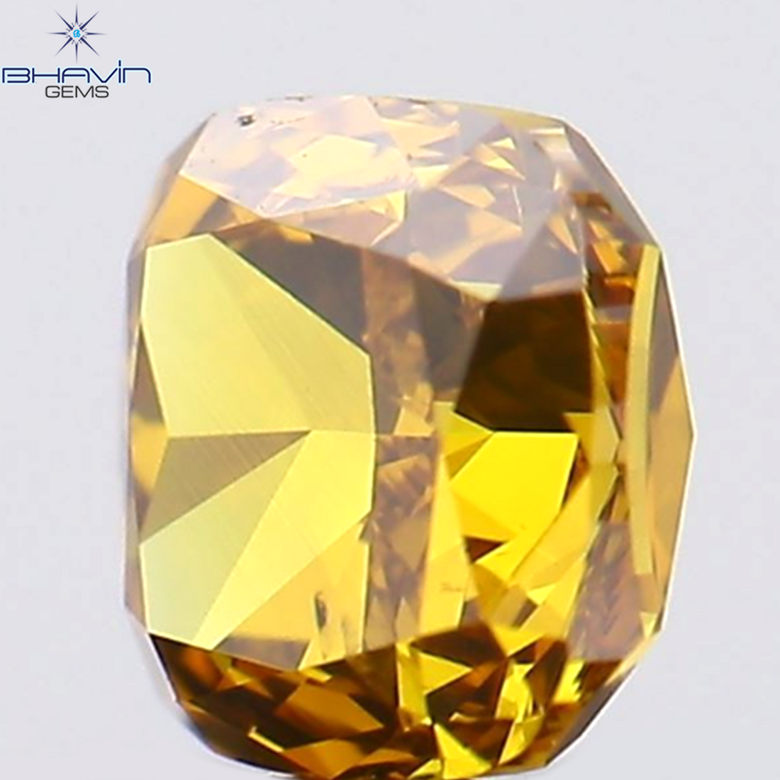 0.27 CT Natural Cushion Diamond Enhanced Orange Brown Color Clarity VS2 (3.62 MM)