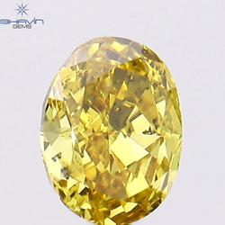 0.27 CT Oval Shape Natural Diamond Yellow Color SI1 Clarity (4.42 MM)