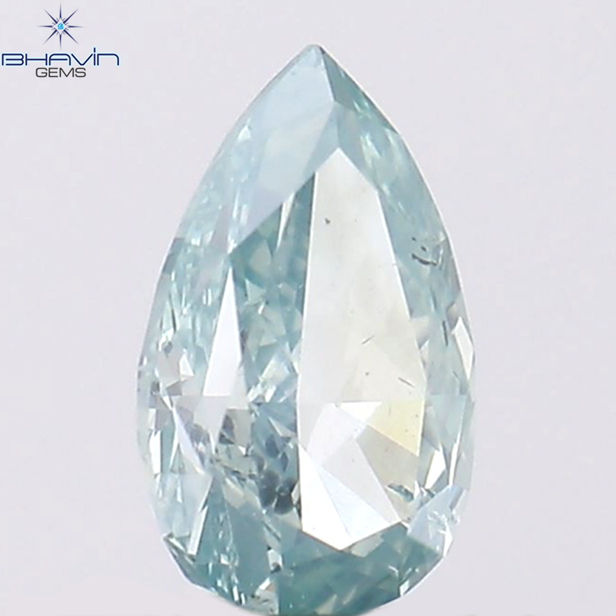 0.29 CT Natural Pear Diamond Enhanced Greenish Blue Color Clarity VS2 (5.34 MM)