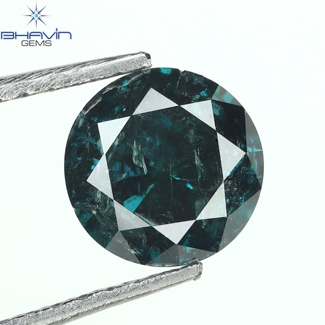 1.09 CT Natural Round Diamond Enhanced Blue Color Clarity I3 (6.43 MM)