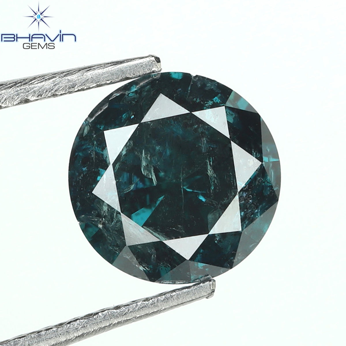 1.09 CT Natural Round Diamond Enhanced Blue Color Clarity I3 (6.43 MM)