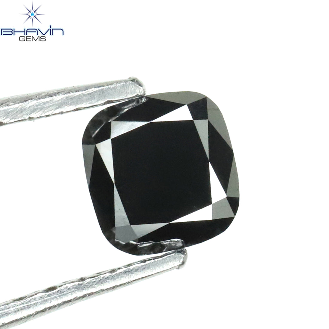 0.43 CT Natural Cushion Diamond Enhanced Black Color Clarity Opaque (4.40 MM)