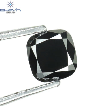 0.43 CT Cushion Shape Natural Diamond Black Color Opaque Clarity (4.40 MM)