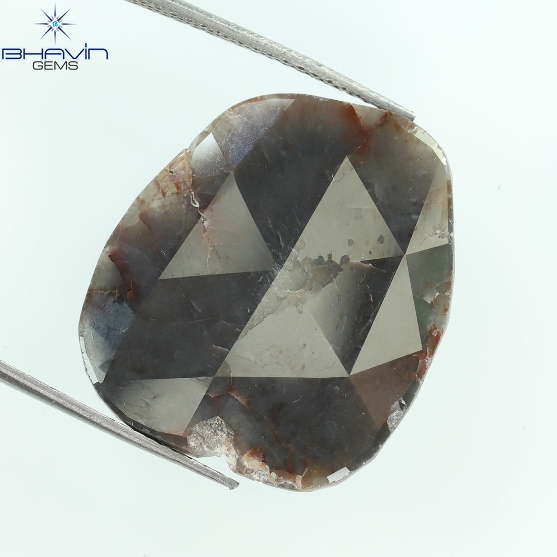 9.29 CT Natural Slice Diamond Brown Gray Color Clarity I3 (21.00 MM)