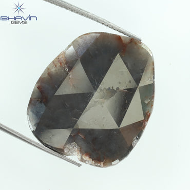 9.29 CT Slice Shape Natural Diamond Brown Gray Color I3 Clarity (21.00 MM)