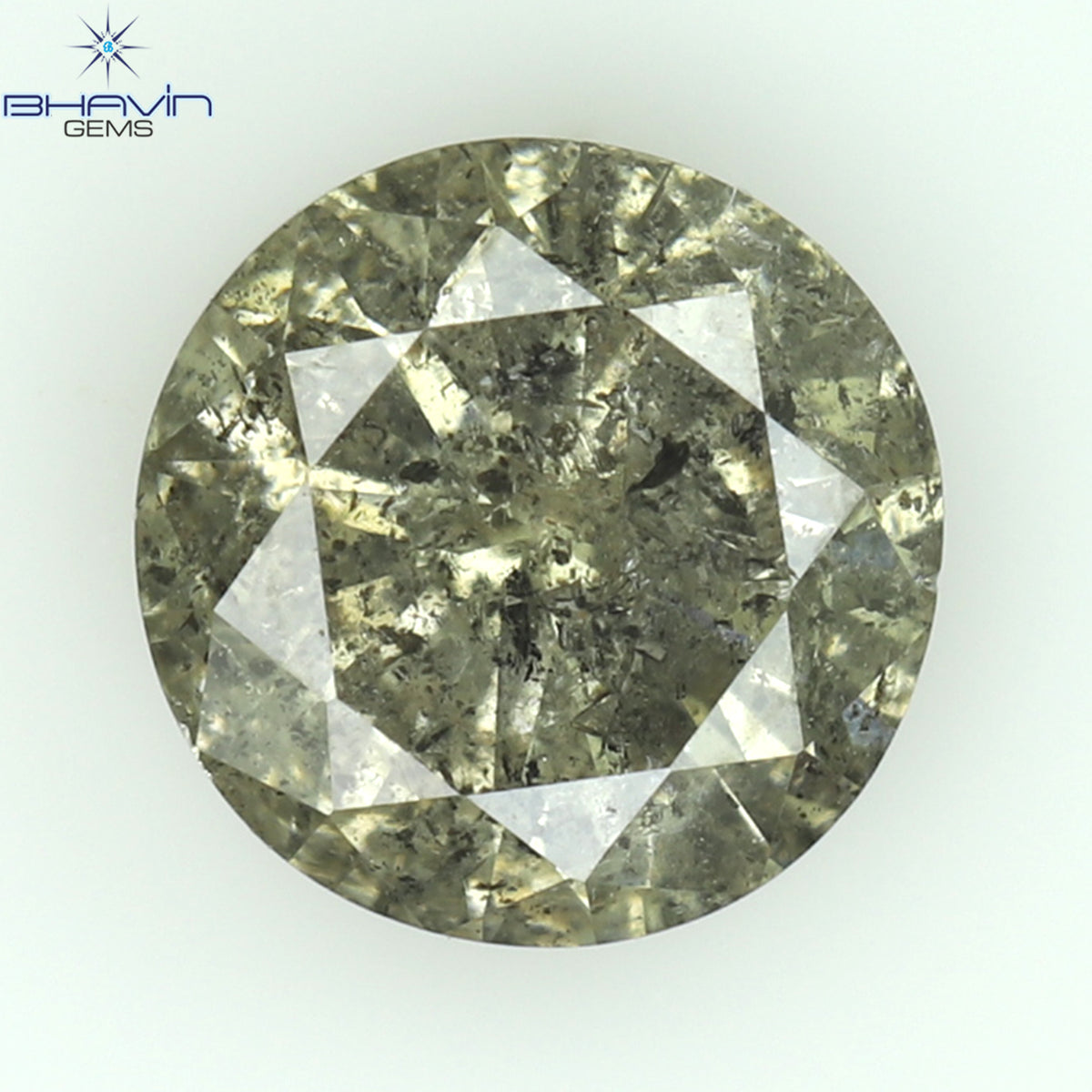 0.44 CT ラウンド シェイプ ナチュラル ルース ダイヤモンド ソルト アンド ペッパー カラー I3 クラリティ (4.67 MM)
