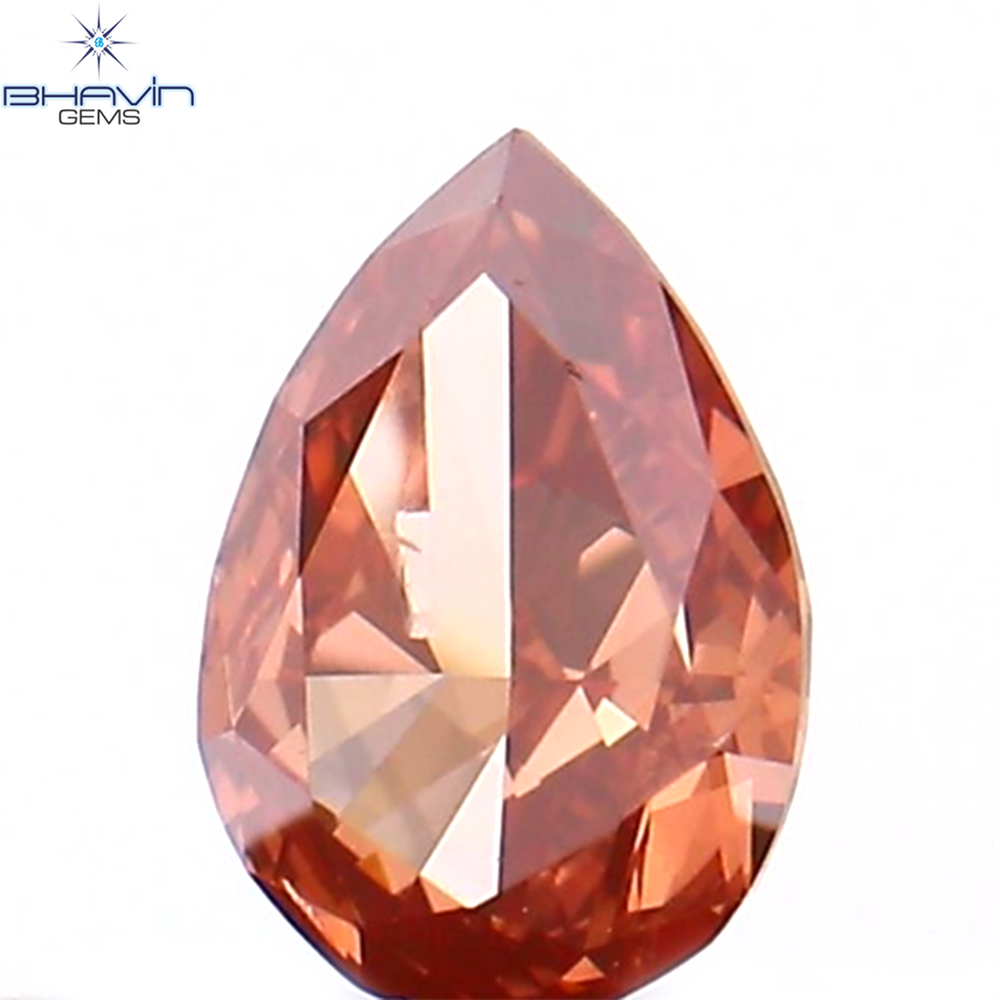 0.12 CT Pear Shape Natural Diamond Pink Color SI2 Clarity (3.86 MM)
