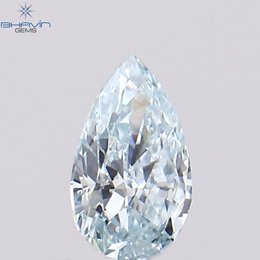 0.10 CT Natural Pear Diamond Enhanced Greenish Blue Color Clarity VS1 (3.98 MM)