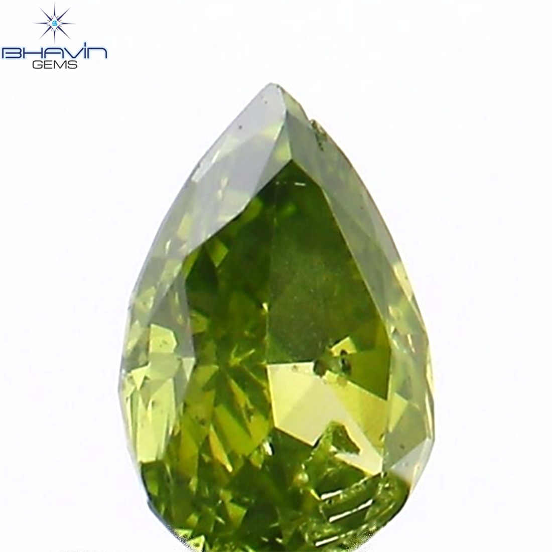 0.15 CT ペアシェイプ ナチュラル ダイヤモンド グリーン カラー SI1 クラリティ (4.12 MM)