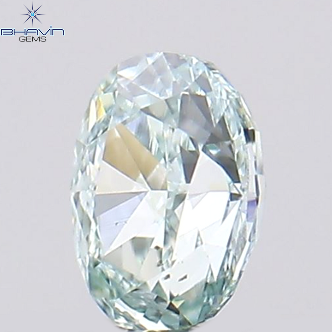 0.10 CT Natural Oval Diamond Enhanced Greenish Blue Color Clarity VS1 (3.14 MM)