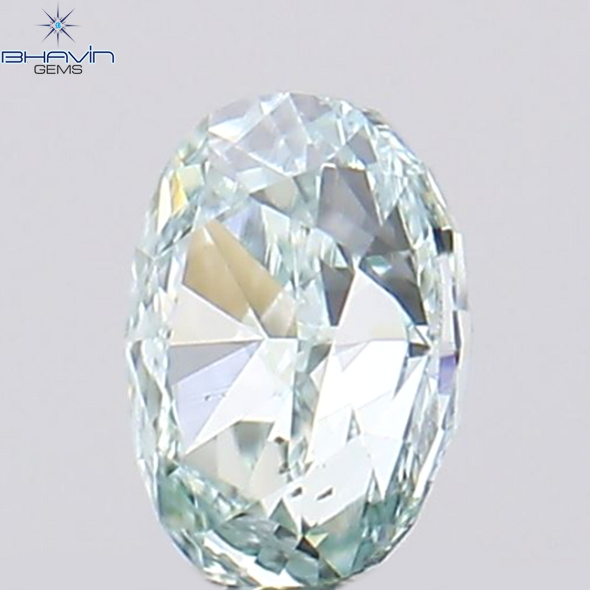 0.10 CT Natural Oval Diamond Enhanced Greenish Blue Color Clarity VS1 (3.14 MM)