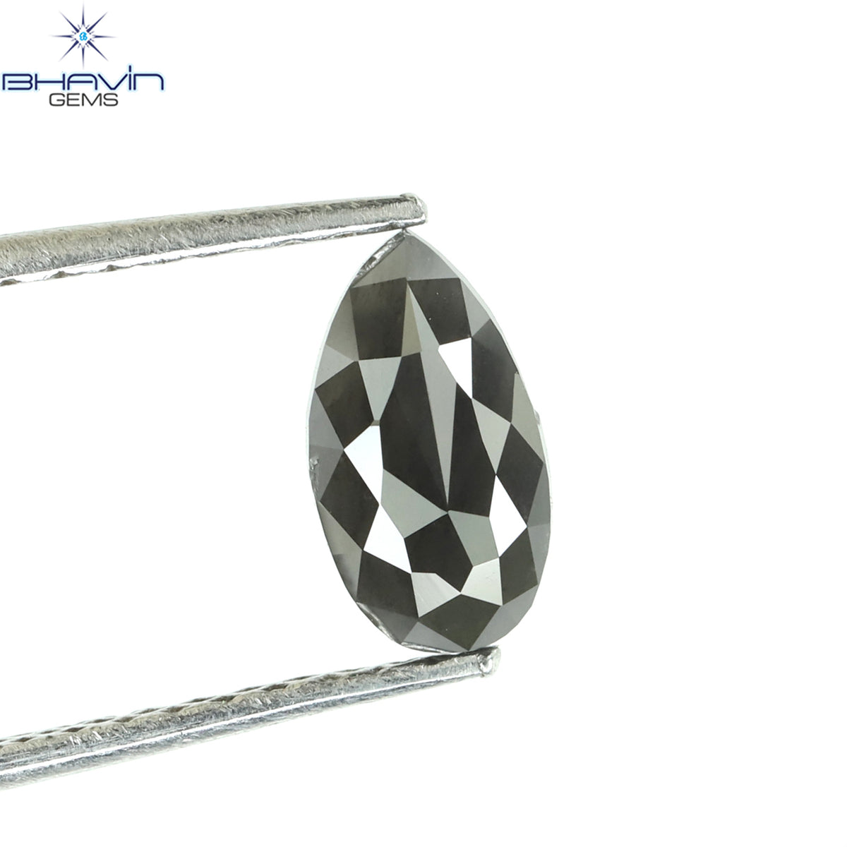 0.60 CT Natural Pear Diamond Black Color Clarity Opaque (7.38 MM)