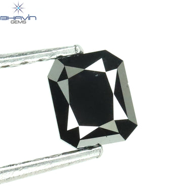 0.60 CT Radiant Shape Natural Diamond Black Color Opaque Clarity (4.55 MM)