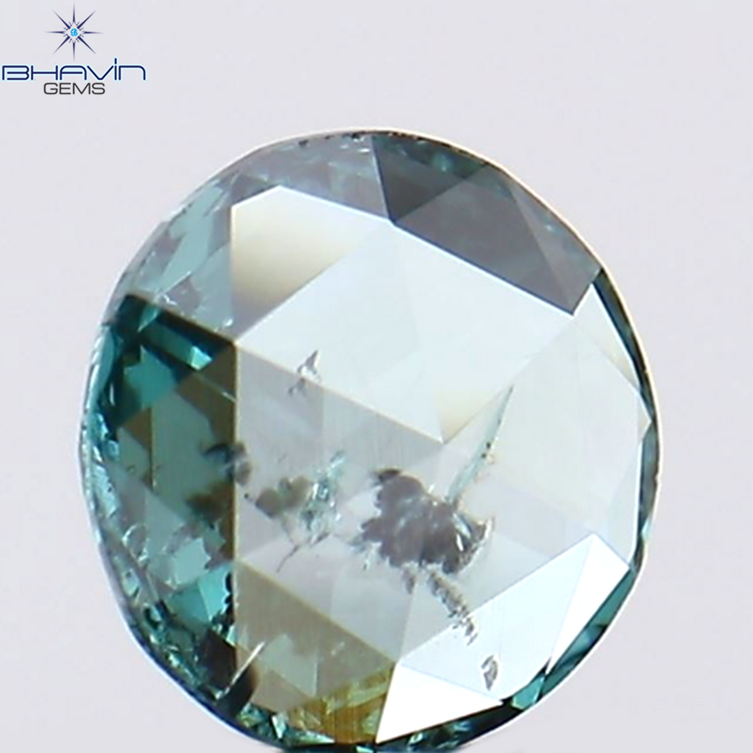 0.14 CT ラウンド ローズ カット シェイプ ナチュラル ダイヤモンド ブルー カラー I1 クラリティ (3.84 MM)