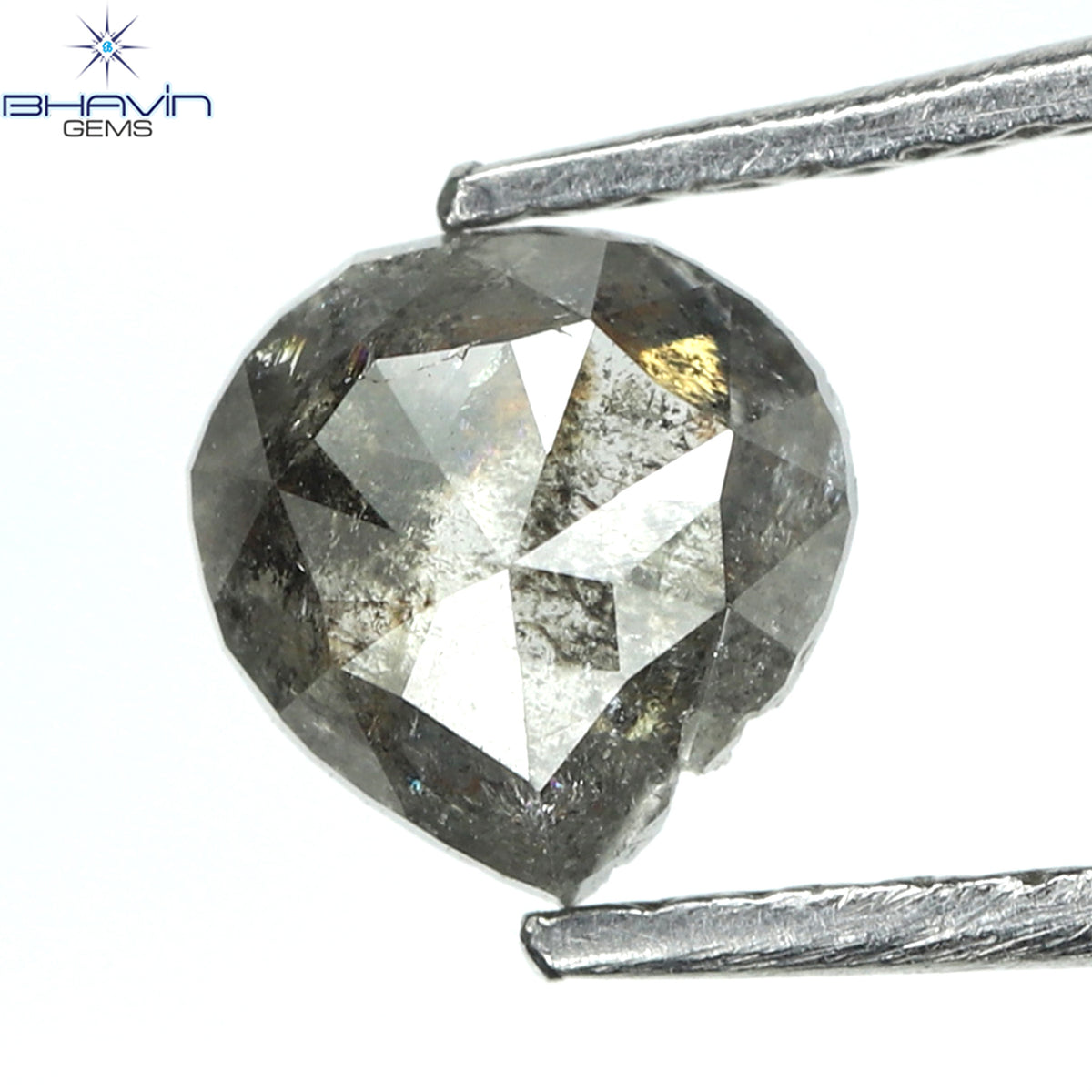 0.61 CT ハートシェイプ ナチュラル ルース ダイヤモンド ソルト アンド ペッパー カラー I3 クラリティ (5.47 MM)