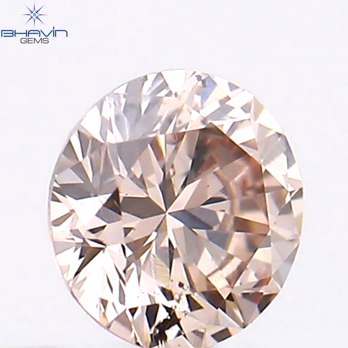 0.21 CT ラウンド シェイプ ナチュラル ダイヤモンド ピンク色 SI1 クラリティ (3.86 MM)