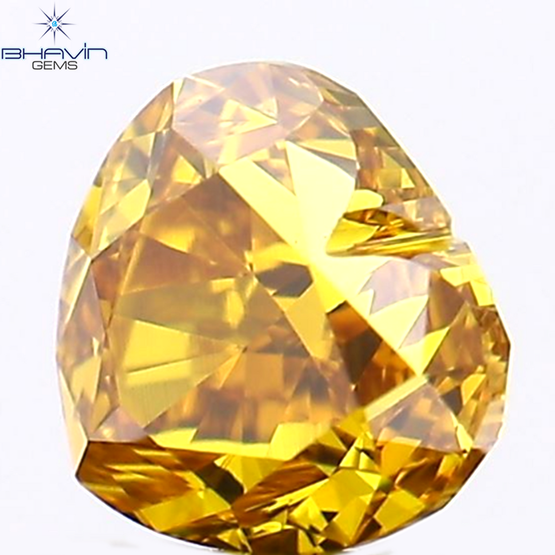 0.29 CT Natural Heart Diamond Enhanced Orange Color Clarity VS1 (3.88 MM)