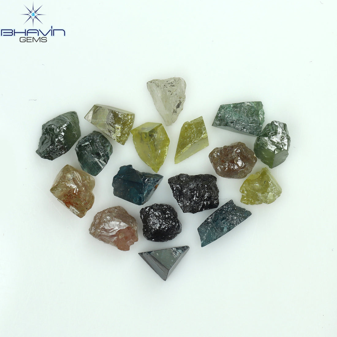 9.39 CT/22 Pcs Natural Rough Diamond Enhanced Mix Fancy Color Clarity I3 (4.85 MM)