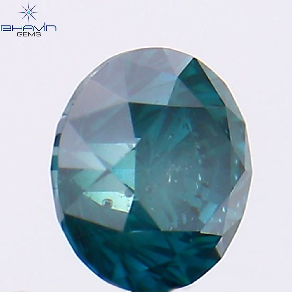 0.39 CT Natural Round Diamond Enhanced Blue Color Clarity SI1 (4.45 MM)