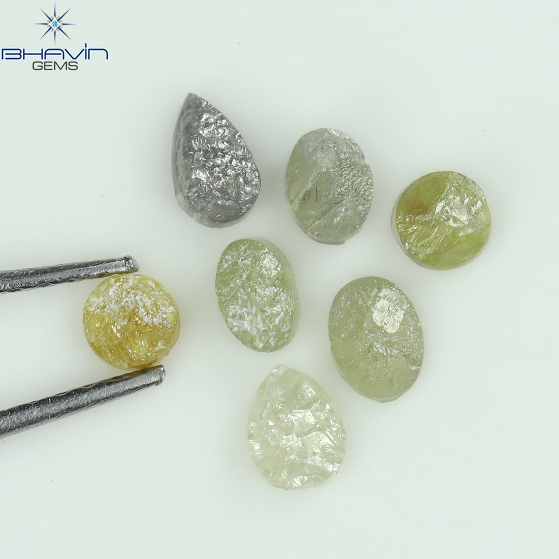 1.05 CT/7 Pcs Natural Uncut Diamond Mix Color Clarity I3 (3.63 MM)