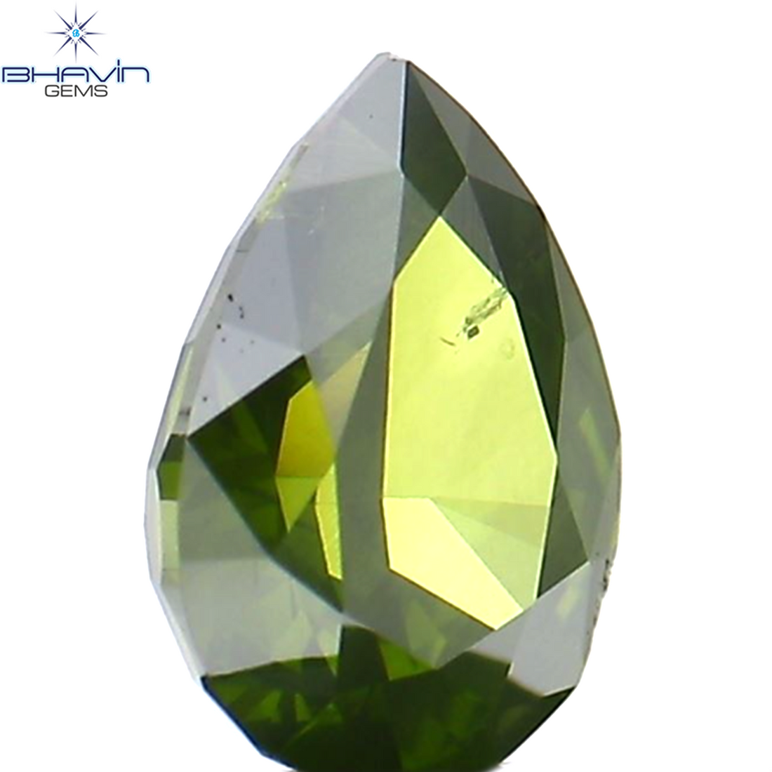 0.08 CT ペアシェイプ ナチュラル ダイヤモンド 強化グリーン カラー VS1 クラリティ (4.05 MM)