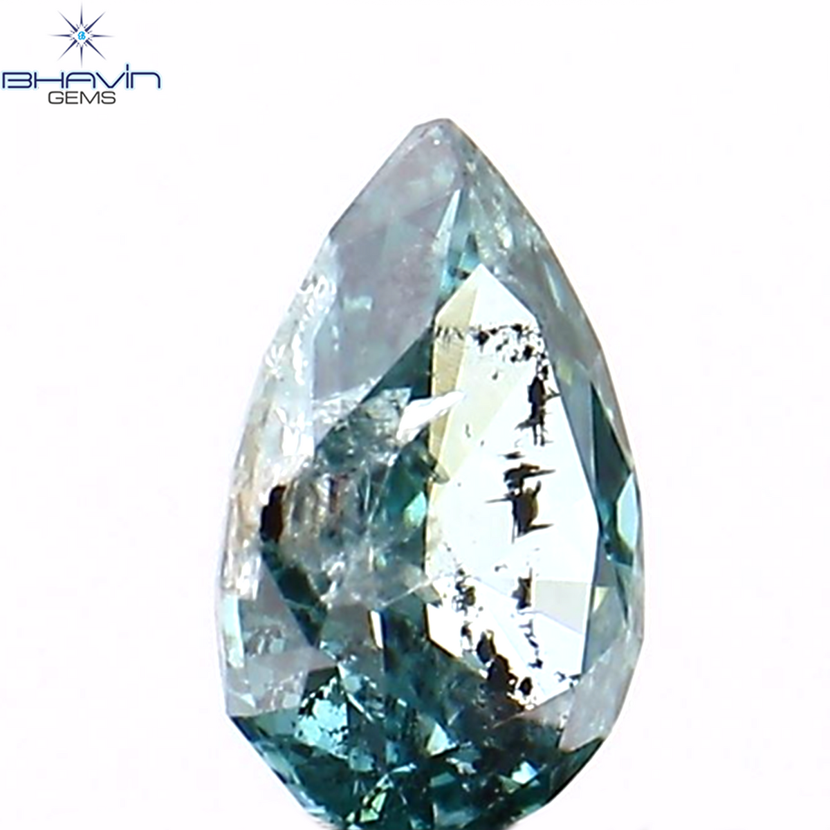 0.22 CT Natural Pear Diamond Enhanced Blue Color Clarity I1 (4.80 MM)
