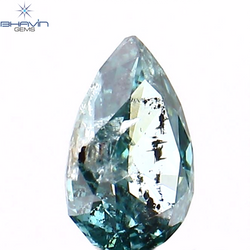 0.22 CT ペアシェイプ ナチュラル ダイヤモンド ブルー カラー I1 クラリティ (4.80 MM)