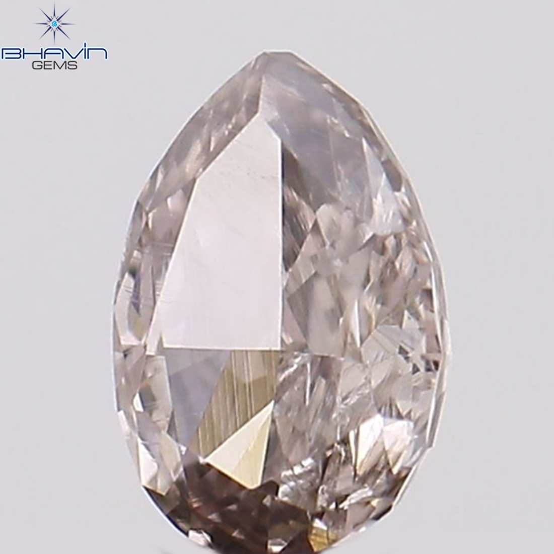 0.12 CT ペアシェイプ ナチュラル ダイヤモンド ピンク色 SI2 クラリティ (3.99 MM)