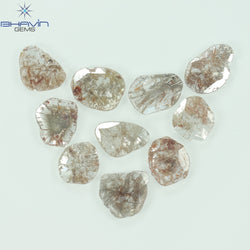 5.42 CT/10 Pcs Slice Shape Natural Loose Diamond Salt And Pepper Color I3 Clarity (10.18 MM)