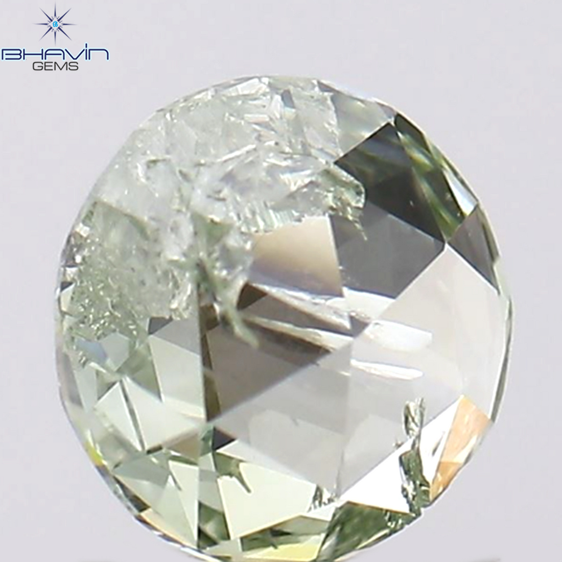 0.14 CT ラウンド ローズ カット シェイプ ナチュラル ダイヤモンド ブルー カラー I1 クラリティ (3.84 MM)