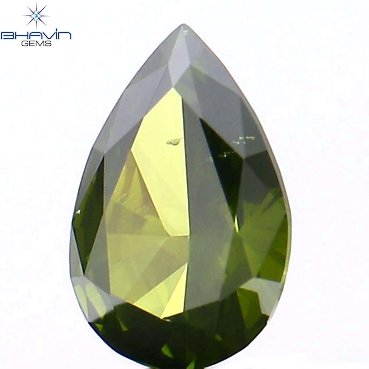 0.08 CT ペアシェイプ ナチュラル ダイヤモンド 強化グリーン カラー VS1 クラリティ (4.05 MM)