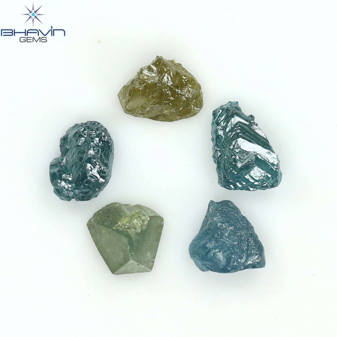 1.34 CT/5 Pcs Natural Rough Diamond Enhanced Mix Fancy Color Clarity I3 (5.50 MM)