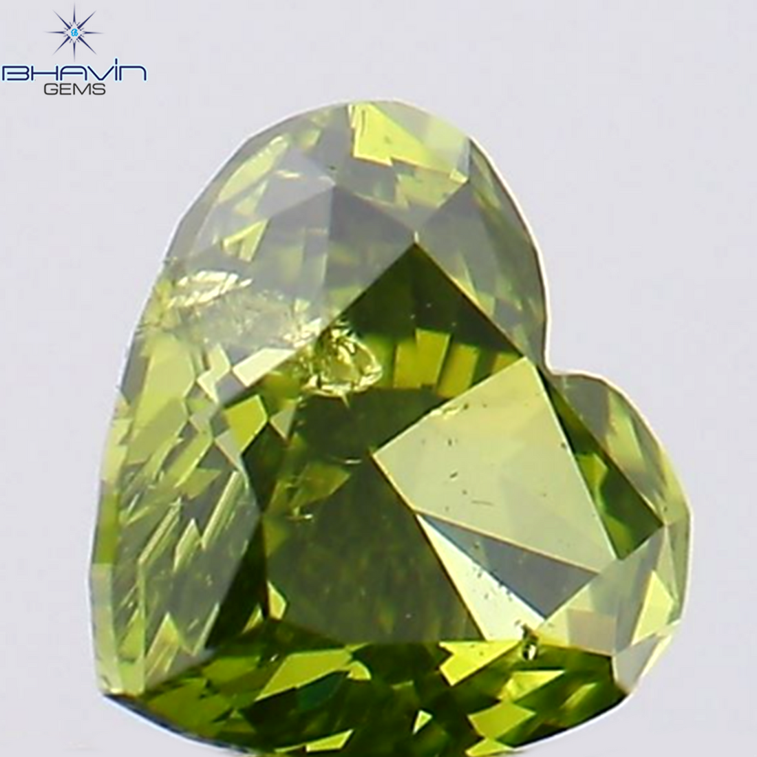 0.32 CT Natural Heart Diamond Enhanced Green Color Clarity SI2 (4.28 MM)