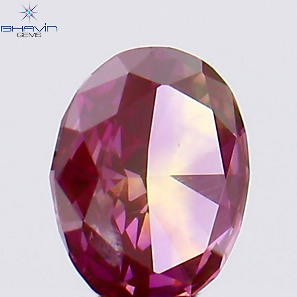 0.12 CT オーバルシェイプ 天然ダイヤモンド 強化ピンク色 SI1 クラリティ (3.50 MM)