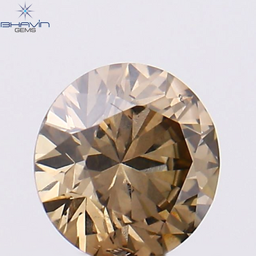 0.28 CT Round Shape Natural Loose Diamond Brown Color SI1 Clarity (4.17 MM)