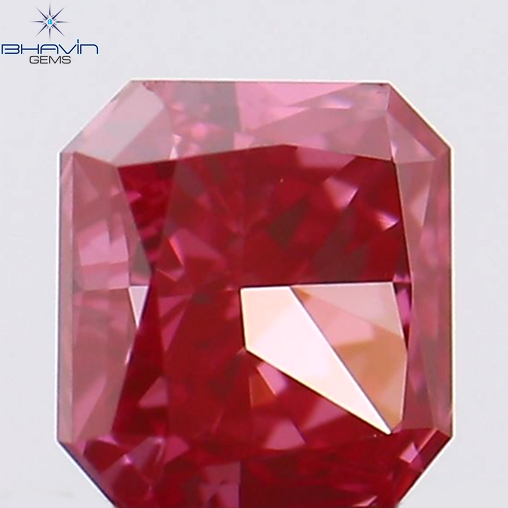 0.18 CT Radiant Shape Natural Diamond Pink Color VS1 Clarity (3.08 MM)