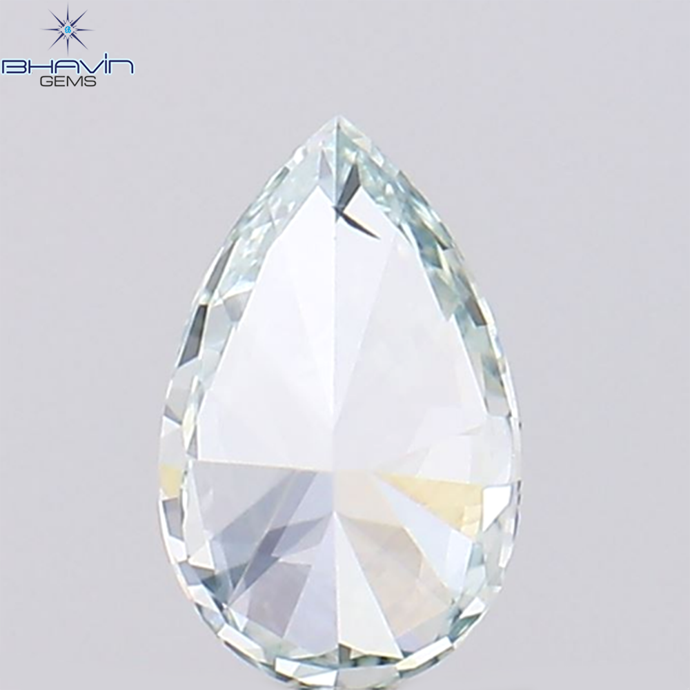 0.27 CT Natural Pear Diamond Enhanced Greenish Blue Color Clarity SI1 (5.31 MM)