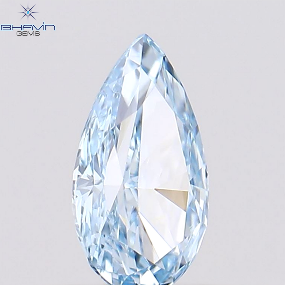 0.28 CT Natural Pear Diamond Enhanced Greenish Blue Color Clarity VS1 (5.79 MM)