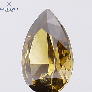 0.51 CT Pear Shape Natural Diamond Champagne Color SI2 Clarity (6.43 MM)