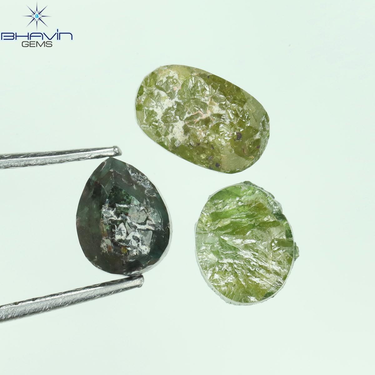 2.40 CT/3 Pcs Natural Mix Rough Diamond Enhanced Mix Color Clarity I3 (6.85 MM)