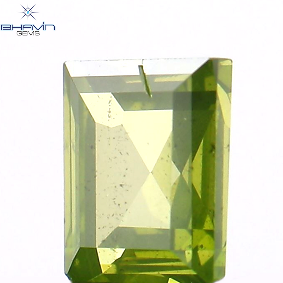 0.32 CT スクエア カット 天然ダイヤモンド エンハンスト グリーン カラー SI1 クラリティ (4.23 MM)