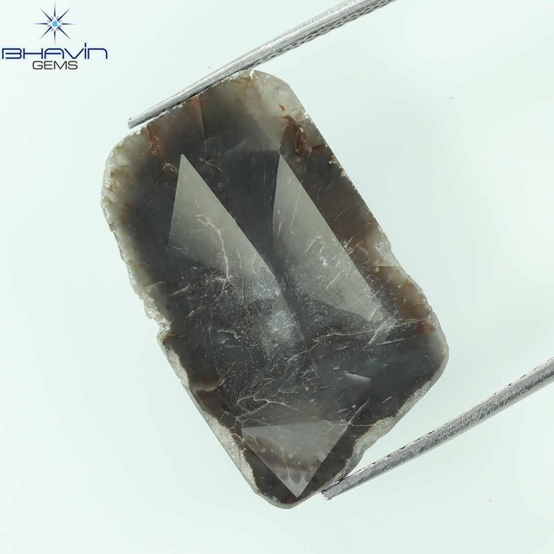 5.75 CT Natural Slice Diamond Brown Gray Color Clarity I3 (22.00 MM)