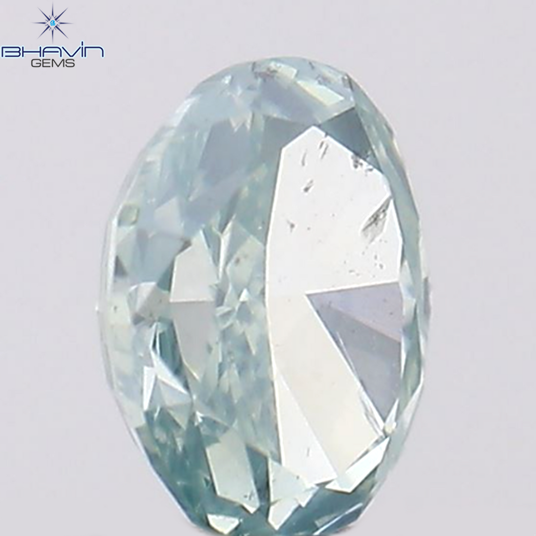 0.18 CT Natural Oval Diamond Enhanced Greenish Blue Color Clarity SI2 (3.87 MM)